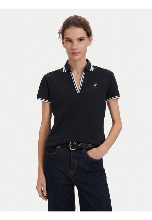 Beverly Hills Polo Club Polo P-SS26W-P0300 Granatowy Regular Fit. Typ kołnierza: polo. Kolor: niebieski. Materiał: bawełna