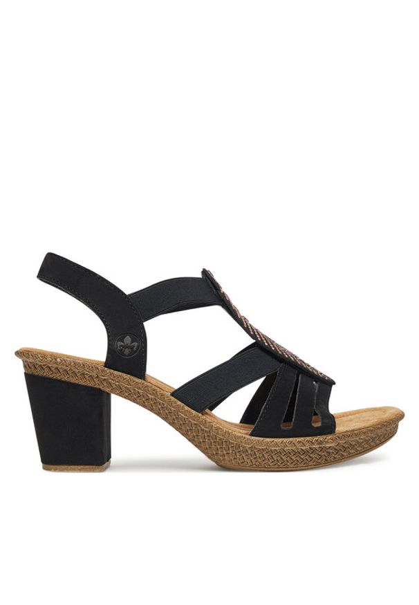 Rieker Sandały 66526-00 Czarny. Kolor: czarny. Materiał: syntetyk, materiał