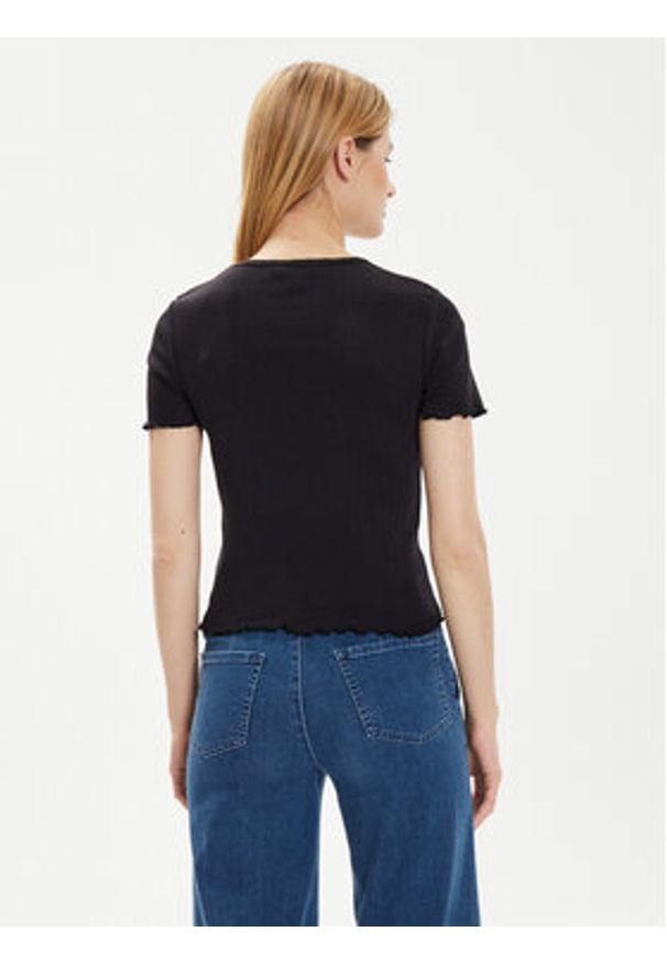 Brave Soul T-Shirt LTS-568ADRI1 Czarny Straight Fit. Kolor: czarny. Materiał: bawełna