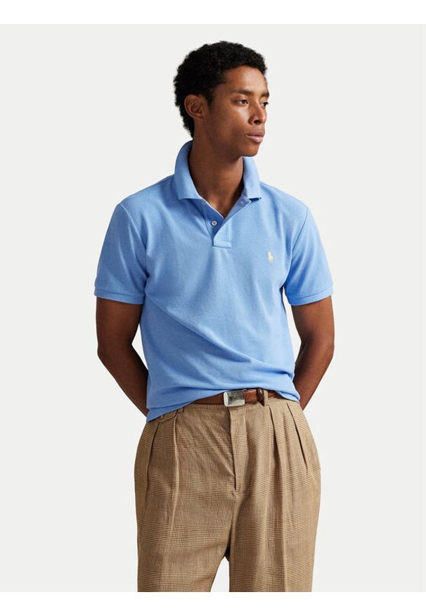 Polo Ralph Lauren Polo 710680784461 Błękitny Custom Slim Fit. Typ kołnierza: polo. Kolor: niebieski. Materiał: bawełna