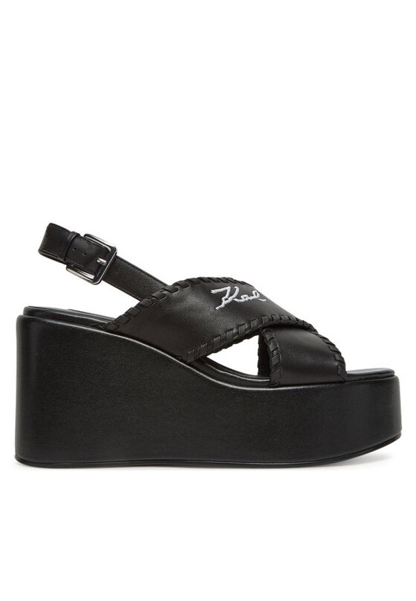 Karl Lagerfeld - KARL LAGERFELD Sandały Wendy KL33372 Czarny. Kolor: czarny. Materiał: skóra
