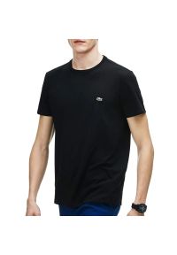 Koszulka Lacoste Crew Neck Pime Cotton Jersey TH6709-031 - czarna. Kolor: czarny. Materiał: jersey. Długość rękawa: krótki rękaw. Długość: krótkie. Wzór: aplikacja #1