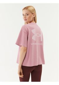 Under Armour T-Shirt Ua W Logo Lc Oversized Hw Ss 1379948 Różowy Loose Fit. Kolor: różowy. Materiał: bawełna #4