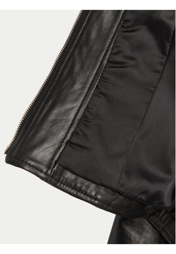 Marella Kurtka skórzana Daily 2513441041 Czarny Regular Fit. Kolor: czarny. Materiał: skóra