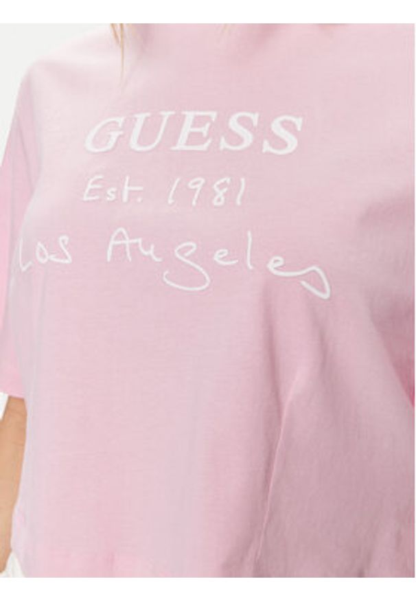 Guess T-Shirt Dakota V4GI13 JA914 Różowy Boxy Fit. Kolor: różowy. Materiał: bawełna