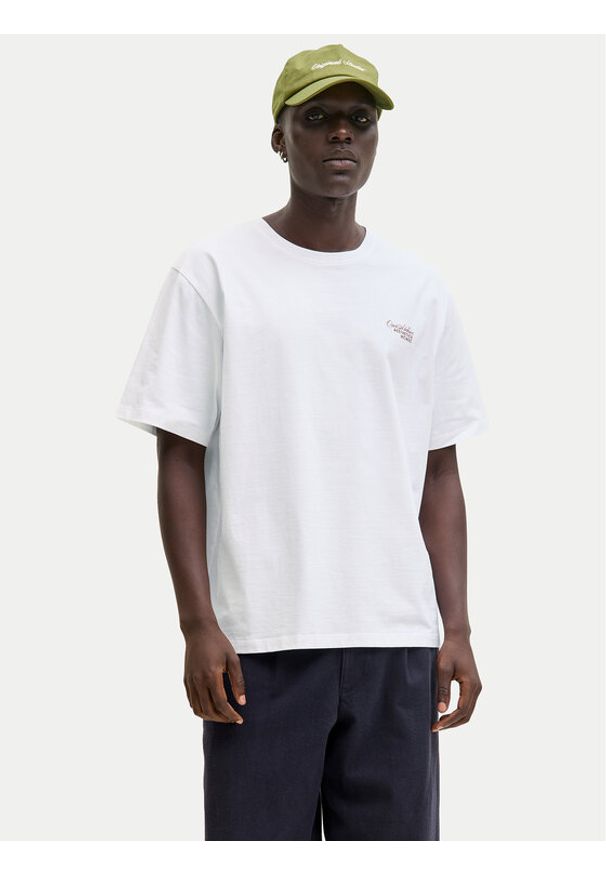 Jack & Jones T-Shirt Roar 12288099 Biały Regular Fit. Kolor: biały. Materiał: bawełna