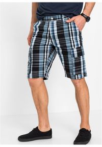 bonprix - Bermudy bojówki z elastyczną gumką w talii, regular fit. Stan: obniżony. Kolor: niebieski #1