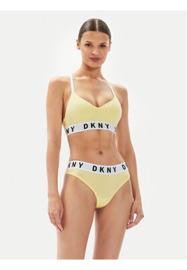 DKNY Stringi DK4529 Żółty. Kolor: żółty. Materiał: bawełna