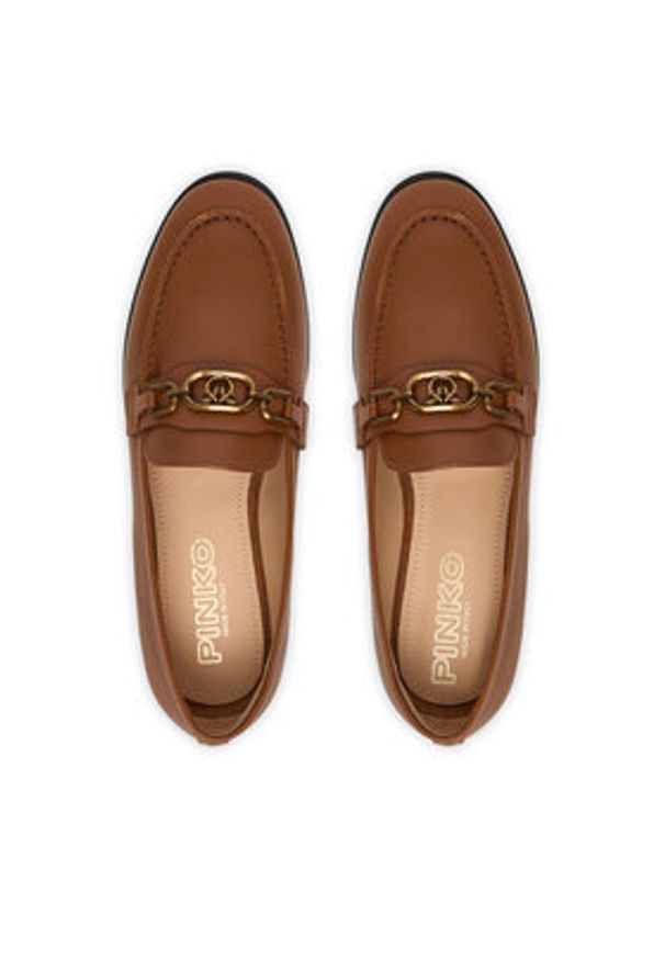 Pinko - PINKO Lordsy Naty 05 SD0541 P001 Brązowy. Kolor: brązowy. Materiał: skóra