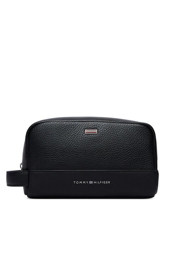 TOMMY HILFIGER - Tommy Hilfiger Kosmetyczka Th Central Washbag AM0AM14485 Czarny. Kolor: czarny. Materiał: skóra