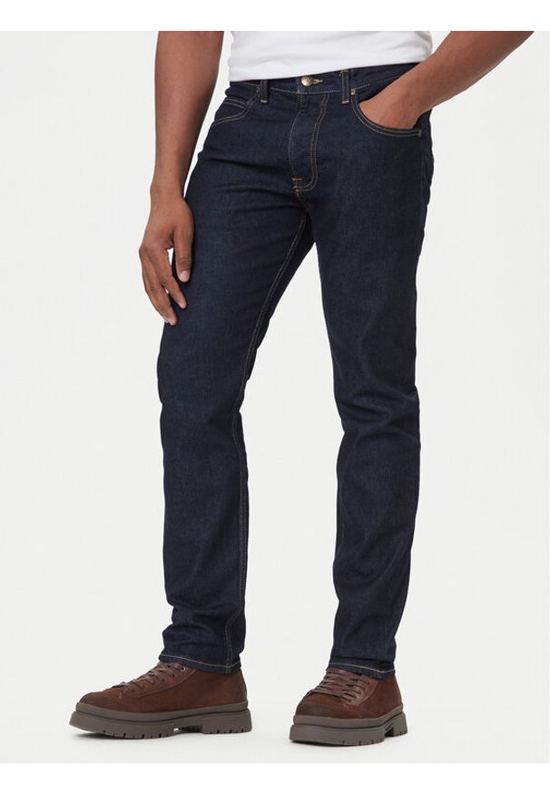 Lee Jeansy Rider 112372611 Granatowy Slim Fit. Kolor: niebieski