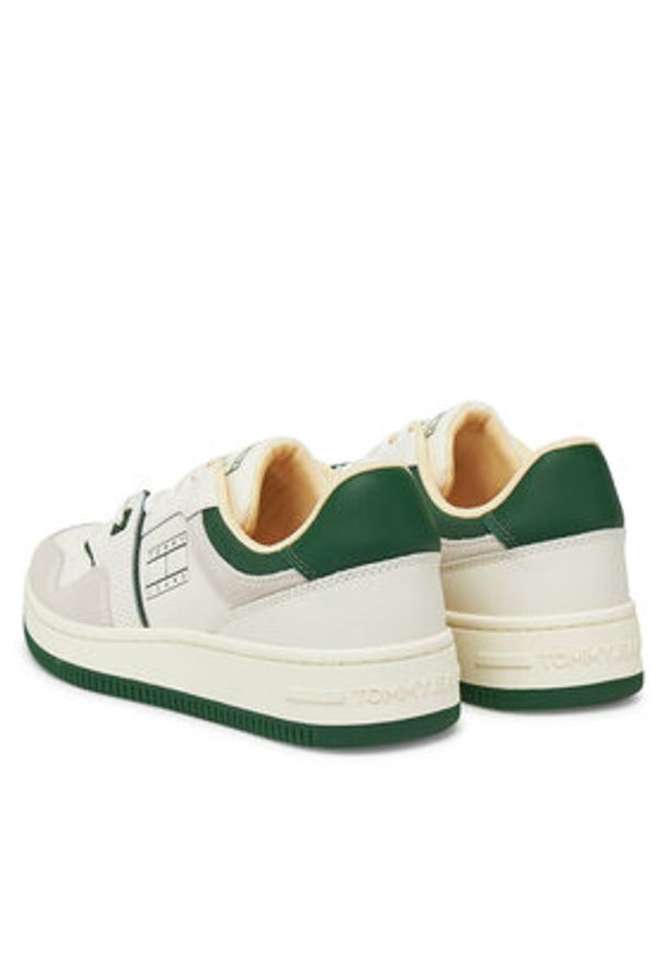 Tommy Jeans Sneakersy Tjw Retro Basket Washed Suede EN0EN02773 Biały. Kolor: biały. Materiał: skóra