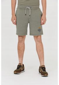 Aeronautica Militare - AERONAUTICA MILITARE Bermudy zielone męskie, Rozmiar XXL. Kolor: zielony. Materiał: bawełna, dresówka. Wzór: haft #2