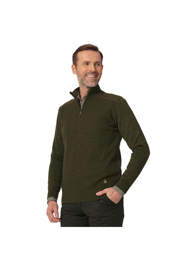 TAGART - Sweter myśliwski męski Tagart Linwood lekki i wygodny. Kolor: zielony. Materiał: polar. Sport: outdoor