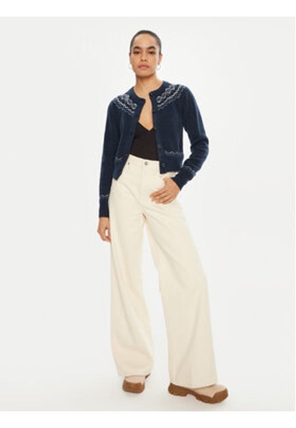 Guess Kardigan W4PR0Y Z3LQ0 Granatowy Regular Fit. Kolor: niebieski. Materiał: syntetyk