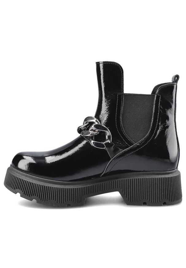 Czarne Botki Lemar Damskie Stylowe Skórzane Buty. Zapięcie: bez zapięcia. Kolor: czarny. Materiał: skóra. Szerokość cholewki: normalna. Obcas: na obcasie. Styl: elegancki. Wysokość obcasa: niski