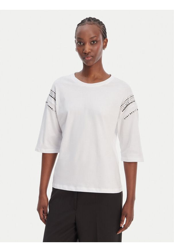 Liu Jo T-Shirt WA6128 JS904 Biały Relaxed Fit. Kolor: biały. Materiał: bawełna