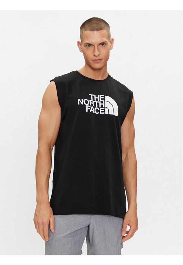 The North Face Tank top Easy NF0A87R2 Czarny Regular Fit. Kolor: czarny. Materiał: bawełna