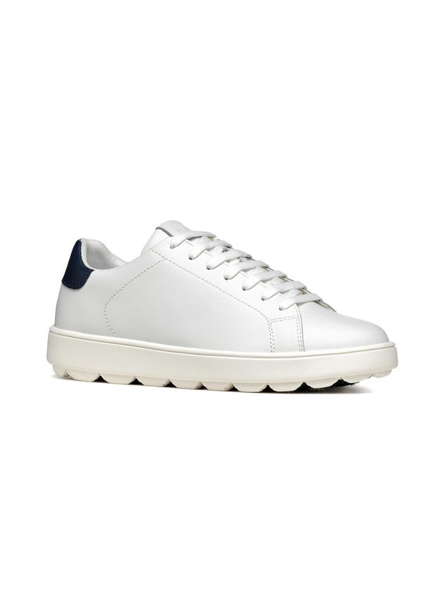 Buty damskie Geox Spherica Ecub-1. Okazja: na co dzień. Kolor: biały. Materiał: tkanina, skóra