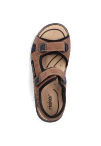 Komfortowe sandały męskie na rzepy brązowe Rieker 26156-25. Zapięcie: rzepy. Kolor: brązowy #9