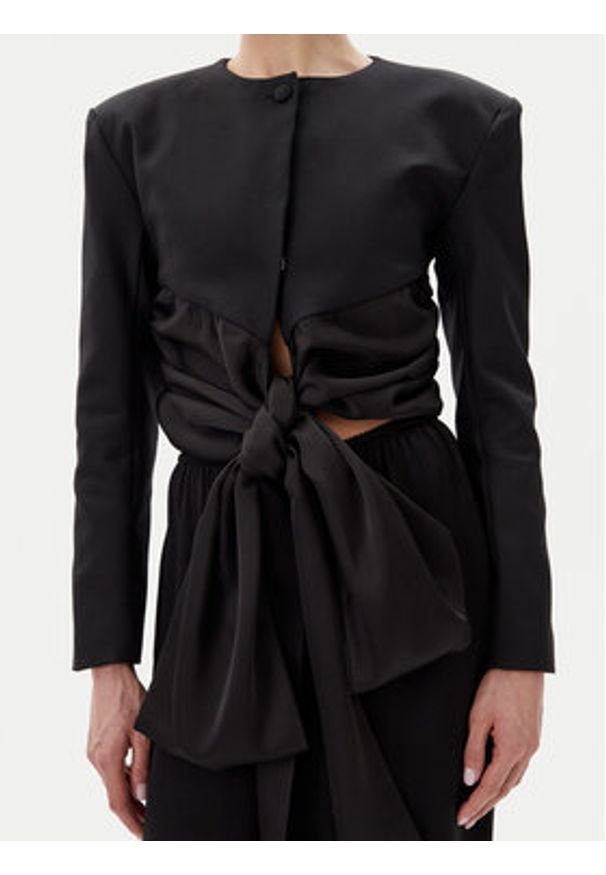 Eleh Marynarka ESS250171 Czarny Regular Fit. Kolor: czarny. Materiał: syntetyk