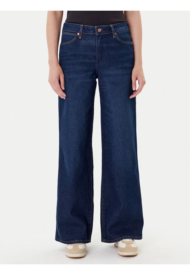 Wrangler Jeansy World Wide 112372996 Granatowy Wide Leg. Kolor: niebieski