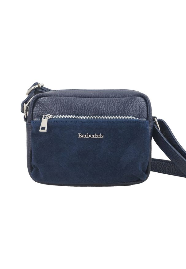 Barberini's - Listonoszka skórzana BARBERINI'S granatowa 788/1-4. Kolor: niebieski. Wzór: aplikacja. Materiał: skórzane. Styl: casual