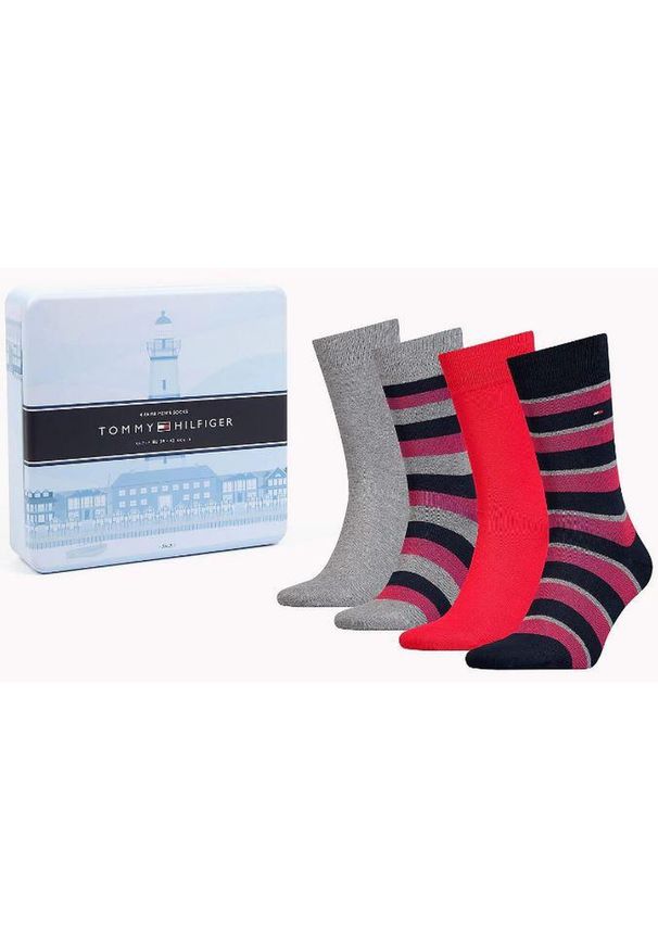 ZEAGLE - Luksusowy zestaw skarpet Tommy Hilfiger 39-42. Kolor: czerwony, niebieski, wielokolorowy, czarny. Materiał: poliamid, bawełna, elastan