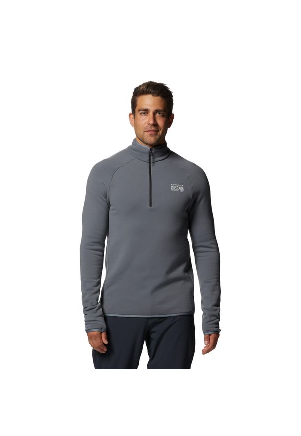 MOUNTAIN HARDWEAR - Polar 1/4 zip rozciągliwy Mountain Hardwear Polartec® Power Pro. Kolor: szary. Materiał: polar. Sezon: zima. Sport: turystyka piesza