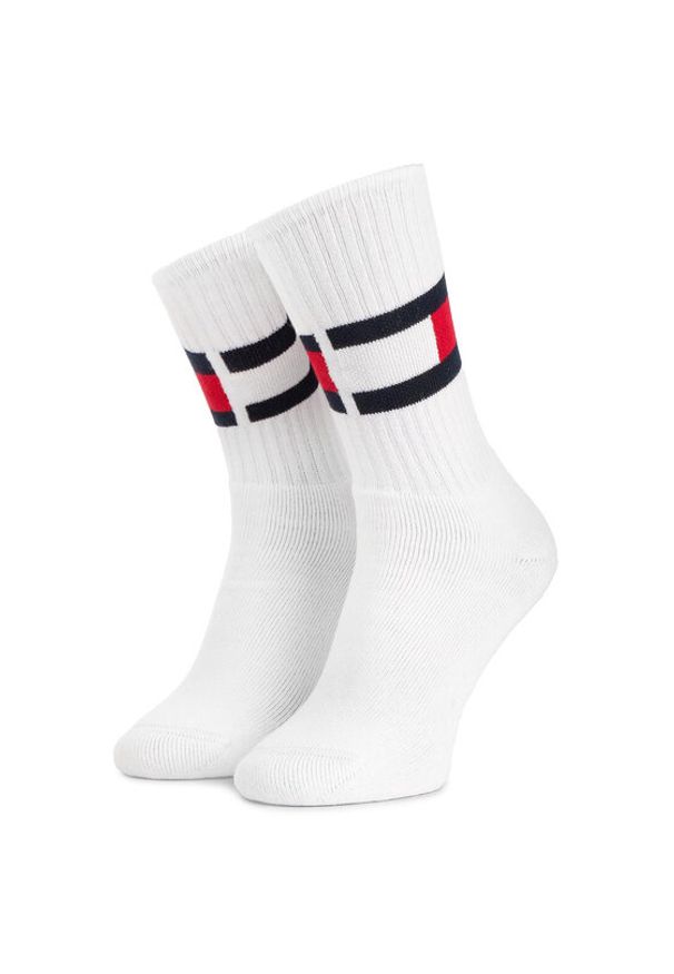 TOMMY HILFIGER - Tommy Hilfiger Skarpety wysokie unisex 481985001 Biały. Kolor: biały. Materiał: materiał