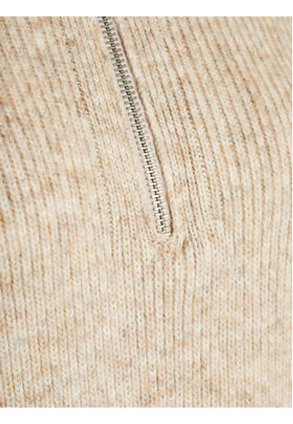 Gina Tricot Sweter 21066 Beżowy Regular Fit. Kolor: beżowy. Materiał: syntetyk