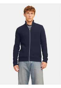 Jack & Jones - Jack&Jones Kardigan Pannel 12258474 Granatowy Regular Fit. Kolor: niebieski. Materiał: syntetyk