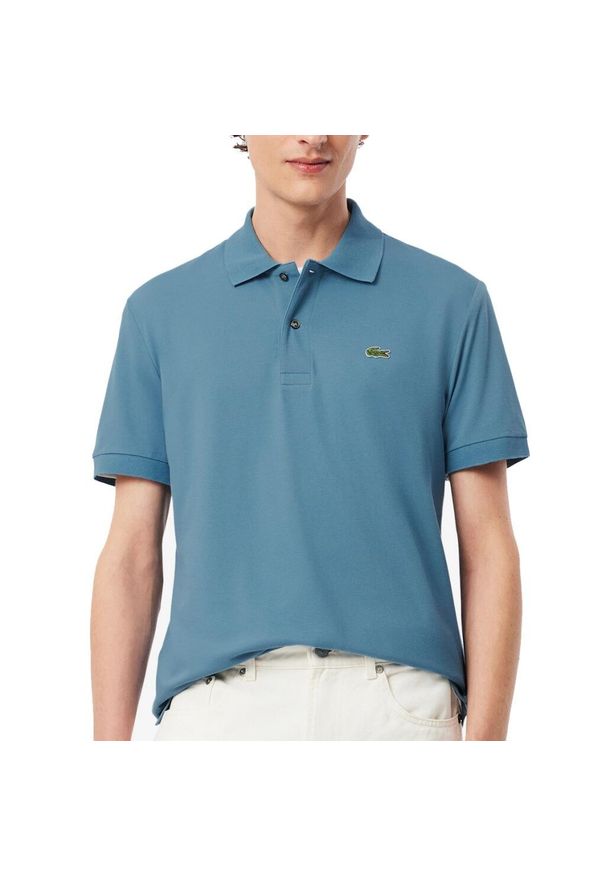 Lacoste Model Short Sleeved Ribbed Collar Kolor Niebieski. Typ kołnierza: polo. Kolor: niebieski. Materiał: tkanina
