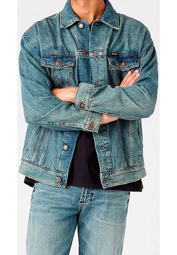 Wrangler - WRANGLER ANTI FIT JACKET MĘSKA KURTKA JEANSOWA GRASS ROOTS W459Y131C. Materiał: jeans