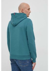 TOMMY HILFIGER - Tommy Hilfiger bluza bawełniana męska kolor zielony z kapturem z aplikacją. Okazja: na co dzień. Typ kołnierza: kaptur. Kolor: zielony. Materiał: bawełna. Wzór: aplikacja. Styl: casual #2