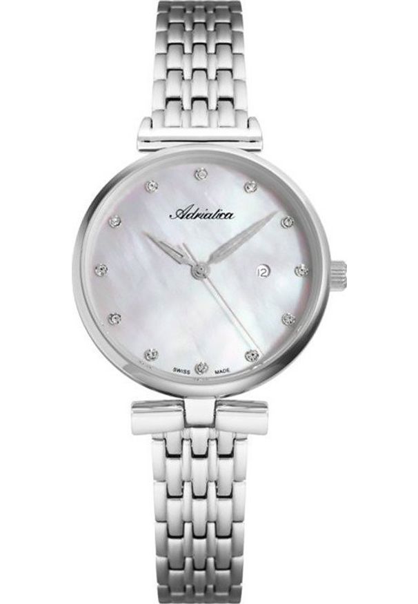 Zegarek Adriatica Zegarek damski Adriatica A3736.514ZQ CYRKONIE srebrny. Kolor: srebrny
