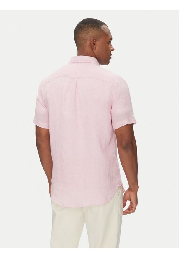 TOMMY HILFIGER - Tommy Hilfiger Koszula MW0MW35207 Różowy Regular Fit. Kolor: różowy. Materiał: len