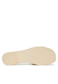 TOMMY HILFIGER - Tommy Hilfiger Klapki Th Logo Hardware Leather Mule FW0FW08806 Écru. Materiał: skóra