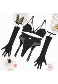 Intica - Komplet bielizny z regulowanymi paskami na specjalne okazje Latoria. Kolor: czarny. Materiał: materiał