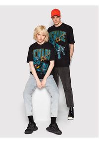 Market T-Shirt Unisex SMILEY Beware Dog Washed 399001086 Czarny Relaxed Fit. Kolor: czarny. Materiał: bawełna