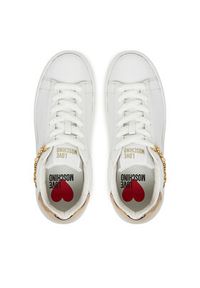 Love Moschino - LOVE MOSCHINO Sneakersy JA15505G0MIAP10A Biały. Kolor: biały. Materiał: skóra