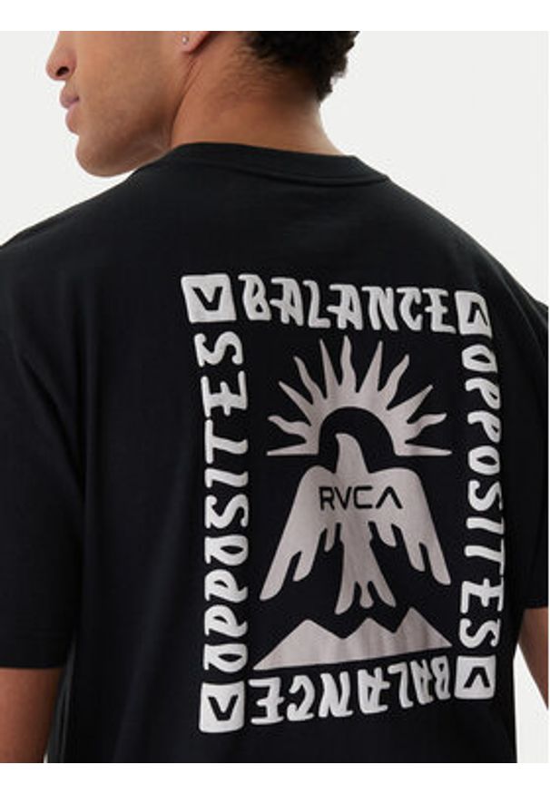 RVCA T-Shirt Las Cruces EVYZT00279 Czarny Regular Fit. Kolor: czarny. Materiał: bawełna
