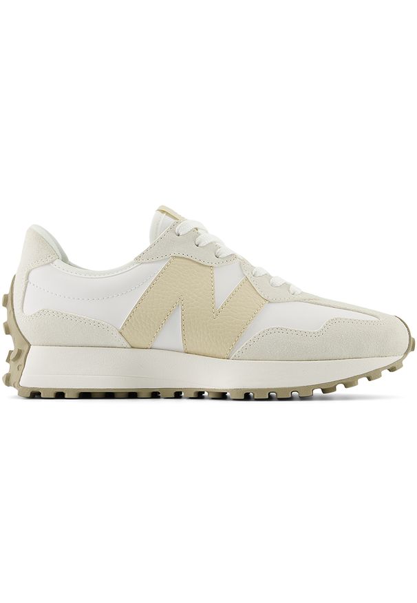 Buty damskie New Balance WS327KG – beżowe. Okazja: na co dzień. Kolor: beżowy. Materiał: guma, skóra, zamsz, dresówka, materiał, syntetyk. Szerokość cholewki: normalna. Sezon: wiosna