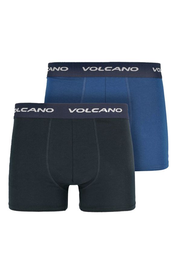 Volcano - Bawełniane bokserki męskie, dwupak, U-BOXER. Kolor: niebieski. Materiał: bawełna. Długość: długie