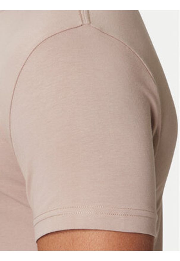 TOMMY HILFIGER - Tommy Hilfiger T-Shirt MW0MW10800 Beżowy Slim Fit. Kolor: beżowy. Materiał: bawełna