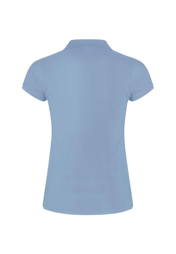 ROLY - Damska Koszulka Polo W Gwiazdki. Typ kołnierza: polo. Kolor: niebieski