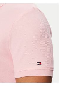 TOMMY HILFIGER - Tommy Hilfiger Polo MW0MW43046 Różowy Regular Fit. Typ kołnierza: polo. Kolor: różowy. Materiał: bawełna #3