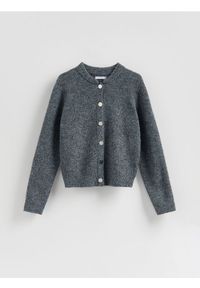 Reserved - Kardigan z domieszką wełny - szary. Kolor: szary. Materiał: wełna #1