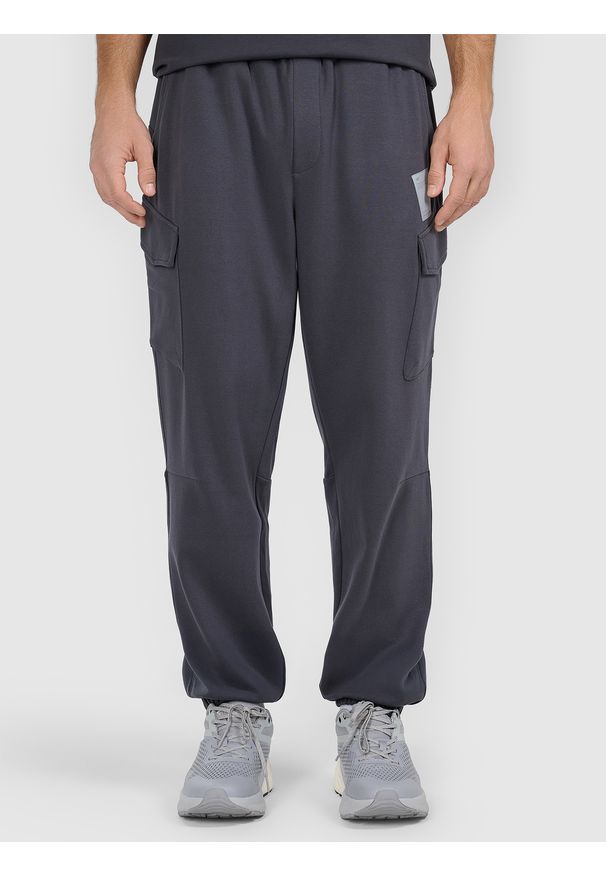 4f - 4F Spodnie dresowe joggery męskie - szare S. Kolor: szary. Materiał: dresówka