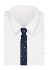 Krawat Alties (7 cm) - Znaki Zodiaku: WODNIK. Kolor: niebieski. Materiał: tkanina. Styl: elegancki, wizytowy #2
